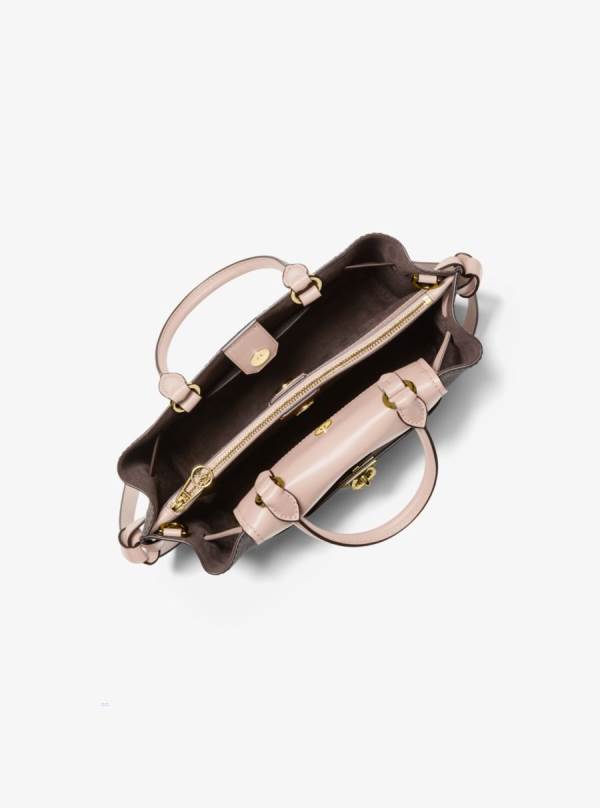 Damske Satchel Taske Michael Kors Hamilton Legacy Small Logo Belted Ruzove - Kabelky Michael Kors Vypredaj | GHTOC-9702